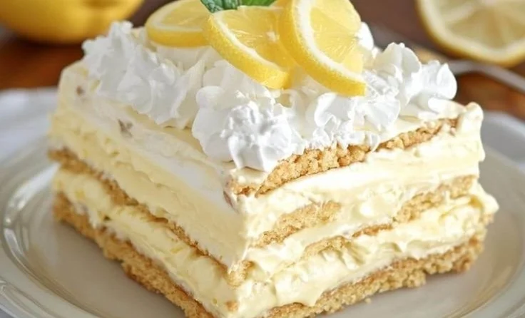 No-Bake Lemon Éclair Cake