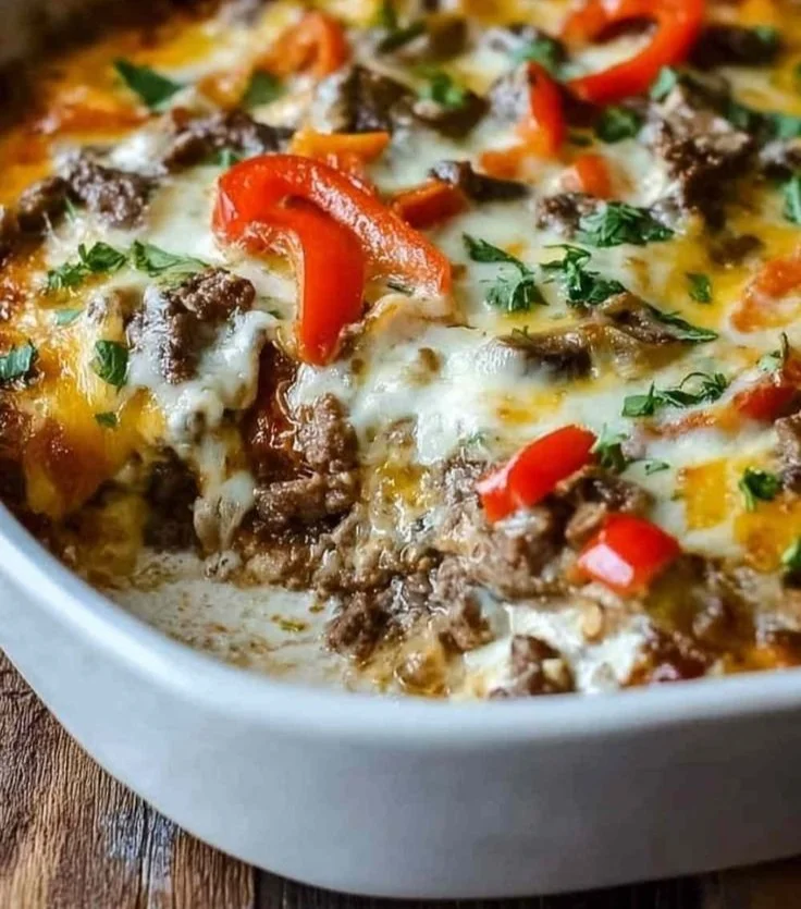 Philly Cheesesteak Casserole