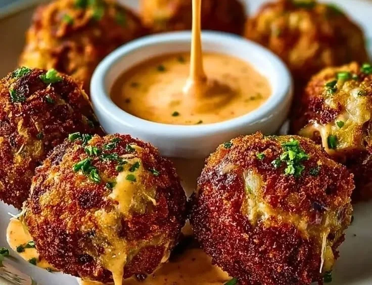 Reuben Balls with Spicy Thousand Island Dipping Sauce